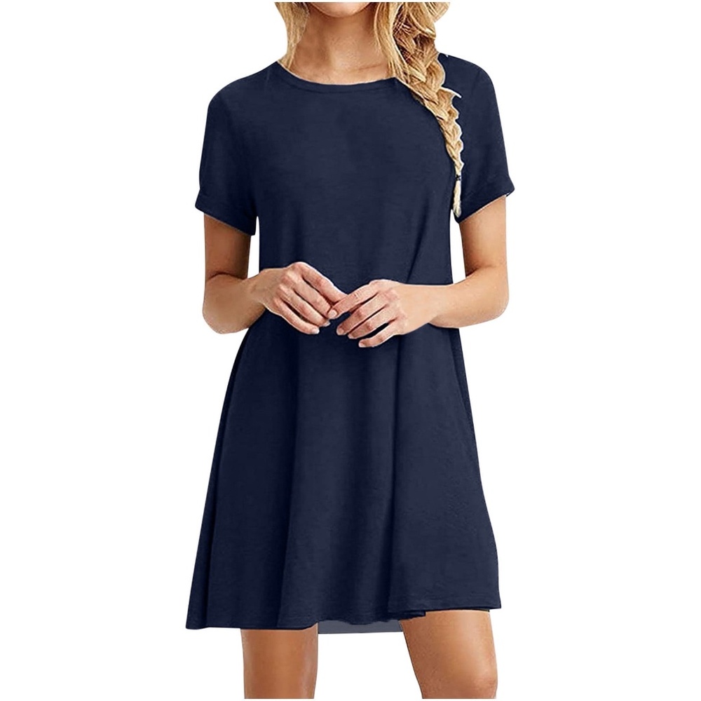 Navy Short Sleeve Dress